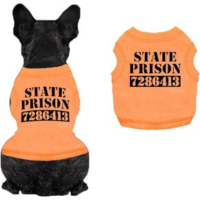 Dog Prisoner Costume,Orange Jailbird Inmate Prison Dog Outfit,Halloween Costume for Pets
