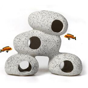 ديكور حوض السمك الكهوف الصخرية بيتا مخبأ سيشليد الراتنج حوض السمك الحجر مخبأ بيتا حوض للأسماك الملحقات الصغيرة مأوى الأسماك لروبيان سيشليد إخفاء تربية التفريخ in Kuwait