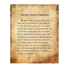 Ralph Waldo Emerson - Write It Your Own Heart - Inspirational Poem Wall Art Print - Poetic Wall Art Decor for Home Decor, Office Decor & Classroom Decor - Great Gift for Poetry Fans - Unframed 8x10"