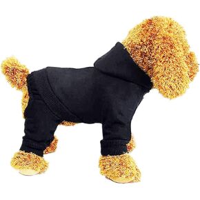 Dog Clothes, Dog Costume, Dog Hoodie, Dog Winter Coat, Dog Dress, Dog Coat, Dog Onesie, Dog Sweatshirt, ​​4 Legs Warm Pet Costume for Small Dogs Cats Boy or Girl, 1 Pack Black M
