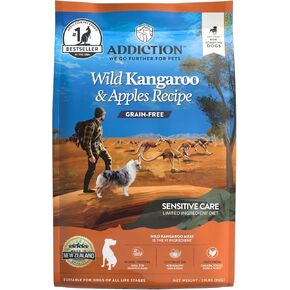 Addiction Wild Kangaroo & Apples - Dry Dog Food - Limited Ingredient Novel Protein - Muscle and Weight Management - Grain-Free - Ideal for Dogs with Food Allergies - Crafted in New Zealand 4lb
