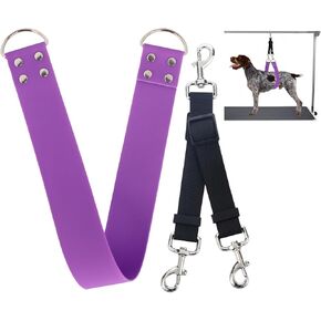 Pet Dog Grooming Belly Straps - Pet Dog Grooming Loops Black Groomer Belly Support Band Wide Waterproof Strong PVC Belly Loop Grooming Restraint for Pet Bathing Grooming (Black-Short)