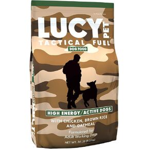 Lucy Pet Products Tactical Fuel Dry Dog Food for High Energy Adult Active Working Hunting Dogs All Breeds, Brown