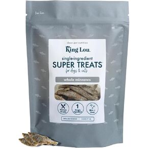 King Lou Pets - Whole Minnows for Cats and Dogs - Freeze Dried Minnows - USA-Made Freeze Dried Dog Treats and Cat Treats - Omega Rich for Skin and Coat Health - 1 lb Prior to Freeze-drying