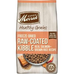 Merrick Healthy Grains Freeze Dried Raw Coated Kibble, Natural High Protein Dog Food, Salmon and Brown Rice - 10.0 lb. Bag