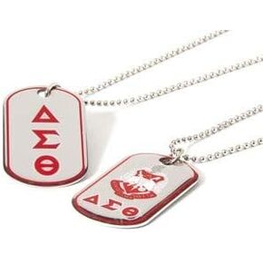 Delta Sigma Theta Reversible Silver Dog Tag w/epoxy