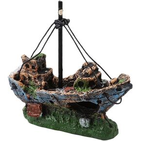 Ximimark 1 pcs Fish Tank Landscaping, Pirate Ship Wreckage, Aquarium Decorations and Ornaments