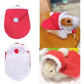Christmas Costume for Rabbit Kitten Elk Cape with Deer Antler Bunny Clothes with Rabbit Leash Holiday Guinea Pig Outfit for Chihuahua Ferret Tiny Puppy and Similar Small Pet (S)…