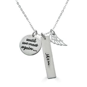 MEMORIAL Personalized Necklace with Angel Wing Charm - Genuine 925 sterling silver (Dad Memorial Necklace)