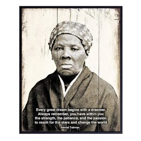 Harriet Tubman African American Wall Art Decor Print - Motivational Quote Home or Office Decoration - Inspirational Gift for Entrepreneur, Classroom, Black Civil Rights Teacher - 8x10 Poster Photo