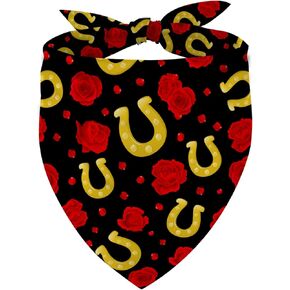 Run for The Roses Dog Bandana Kentucky Derby Triangle Dog Scarf Adjustable Accessories for Small Medium Dogs Cats Pets