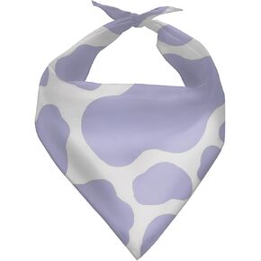Pet Neckerchief Dog Birthday Bandana Scarf Purple Cow Print Dog Birthday Bandana Adjustable Fit