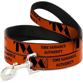 Dog Leash Loki Series TVA Time Variance Authority Text Orange Black 6 Feet Long 1.0 Inch Wide