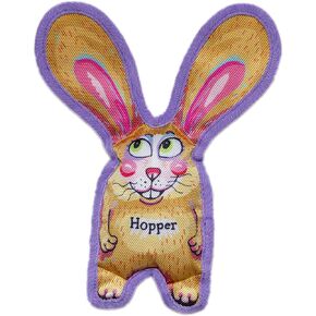 Durable Dog Toy with Squeaker - Floppy Tough Chew Toy, All Ears - Hopper, Small 7 inch