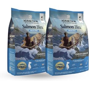 Addiction Salmon Bleu Dog - Dry Dog Food - Complete and Balanced Diet - Skin and Coat Health Dog Formula - Features Premium King Salmon (4 lb - 2 Packs)