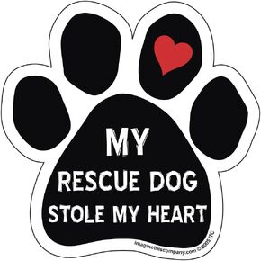 Paw Magnet, My Rescue Dog Stole My Heart, Black/Red (P1229)