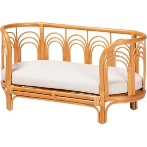 bali & pari Nariko Natural Rattan Pet Bed, Light Honey