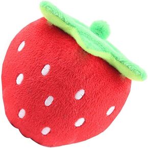 Red Strawberry Practical Design and Durable Interactive Plush Squeaky Dog Toys Electronic Motion Pet Toy for Prevent Boredom Red Pet Supplies Creative and Exquisite Dog Squeak Toys Pet Supplies