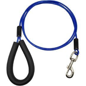 6.56 Feet Chew Proof Dog Leash, Strong Cable Dog Lead Steel Cord Leash with Soft Padded Handle for Small Medium and Large Dogs