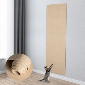 Extra Large 110"x 12.6" cat Wall Scratcher, Thickened Cat Wall Climbing Carpet, Trimmable Self-Adhesive Carpet for Replacement Pads, Covering Posts, and Furniture Protection (Gray, 1PACK)