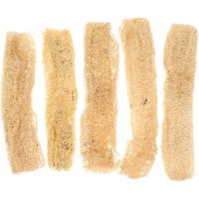 TEHAUX 5pcs Loofah Chewing Toys, Bunny Chew Toys Natural Loofah Chew Toys Hamster Tooth Cleaning Toys Small Animal Teeth Grinding Toys for Guinea Pig Hamster Rabbit