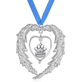 Pet Memorial Christmas Ornaments, Angel Wings Dog Remembrance Gift, Pet Memorial Gifts for Loss of Dog,Pet Bereavement Sympathy Gift, Xmas Tree Hanging Decorative Keepsake Frame Decor Pendant