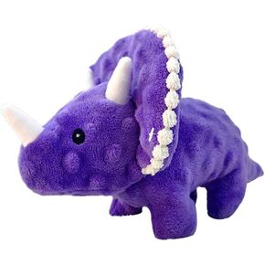 Squeaky Dog Toys Plush Dog Toy with Crinkle Paper Stuffed Durable Dog Chew Toys for Small Middle and Large Dogs Pterodactyl Orange
