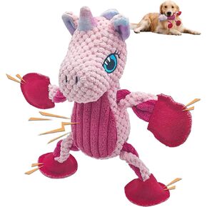 Squeaky Dog Toys for Large Breed, Large Funny Cute Interactive Medium & Small Dog Toys, Stuffed Plush Animals Puppy Toys - unicorn
