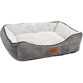 Large Pet Bed Mat for Dogs and Cats, Super Soft Plush, Warm and Cosy, Grey, 27 x 23 x 7.5 in