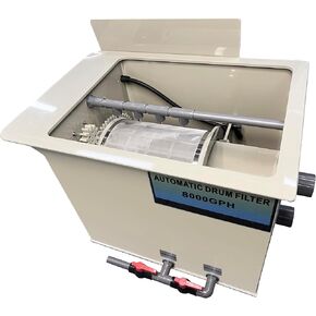 Automatic Drum Filter ,Aquarium Canister Filter ,External Canister Filte, Aquariums,Fish Pond，Garden Pond，Natural Pool,Canister Filter for Aquariums up to 8000 GPH，316L stainless steel 200 mesh sieve