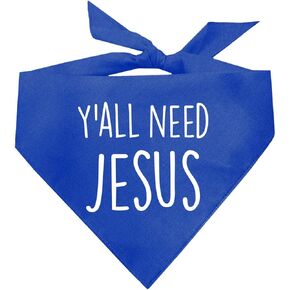Y'all Need Jesus Dog Bandana (159 أحمر، مقاس واحد)