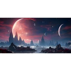 AWERT 30x18 inches Cosmic Reptile Habitat Background Parallel Space Fish Tank Background Desert Terrarium Background Sky Planet Aquarium Background