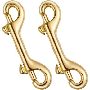 2pcs Brass Double Hook Metal Snap Hooks Dog Leash Clip Chain Clasps Metal Hooks Lanyard Snap Clasp Dog Leash Snap Hooks Metal Snaps Hooks DIY Clasps Pet Chain Buckle
