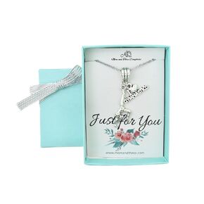 I Love Gymnastics Necklace in Silver Toned Metal | 14 Inch Stainless Steel Cable Chain with Lobster Clasp and 2 inch Extender | Perfect Gift for Little Girls