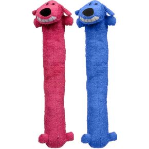 Multipet Loofa Dog 18" Plush Dog Toy, Colors May Vary 1 ea ( Pack of 2)