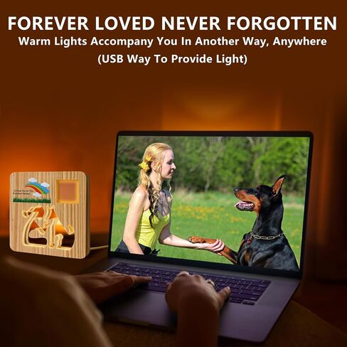 Pet Dog Rainbow Bridge Memorial Gifts Light - Bereavement, Sympathy Gift for Loss of Dog - Unique and Meaningful Dog Decor and Remembrance Gift for Pet Lovers (Dog and Woman) in Saudi Arabia