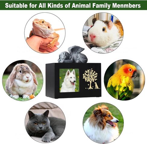 Pet Ashes Box Urns for Dog Memorial XLarge Wooden Funeral Cremation Urns with Photo Frame Memorial Keepsake Memory Box with Black Flannel as Lining Loss Pet Memorial Remembrance in Saudi Arabia