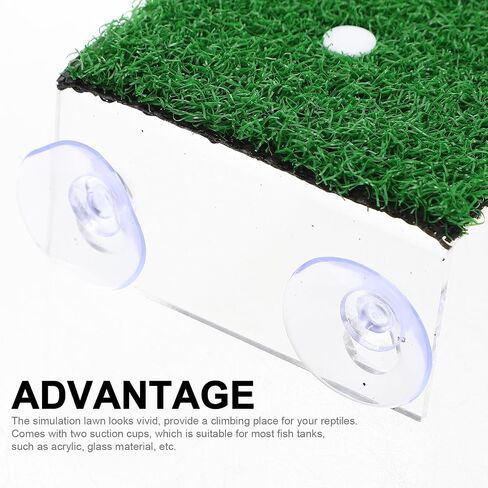 Mipcase Reptile 2pcs Lawn Turtle Basking Platform Turtle Resting Basking Platform Tortoise Climbing Ladder Simulation Grass Turtle Ramp for Turtle Tank Reptisoil in Saudi Arabia