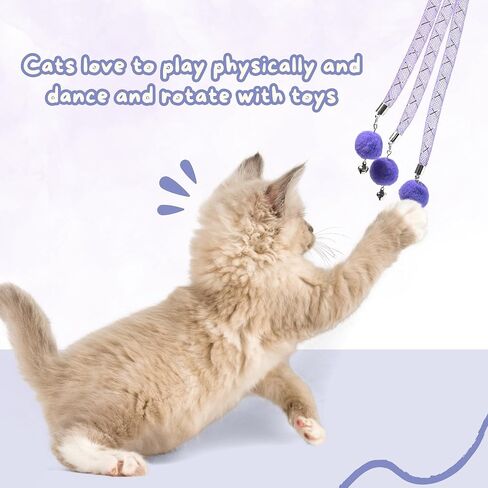 Cat Feather Wand for Endless Interactive Play, Cat Wand Toy to Stimulate Natural Instincts, Perfect Cat Fishing Pole Toy with Durable PVC Rod for Indoor Cats in Saudi Arabia