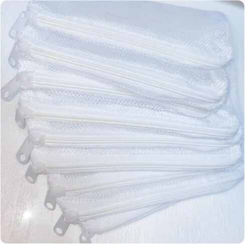 أكياس وسائط فلتر، أكياس وسائط فلتر حوض السمك 10 قطع مقاس 12.9 × 9 بوصة أكياس شبكية من النايلون لحوض السمك مع سحاب بلاستيكي، حقيبة شبكية دقيقة بيضاء لخزان الأسماك لحبيبات الكربون والكرات الحيوية وحلقات السيراميك in Kuwait