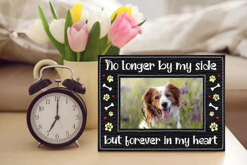 PETCEE الكلب التذكاري إطار الصورة الحيوانات الأليفة الهدايا التذكارية إلى الأبد في قلبي هدية الفجيعة الكلب عقد 4x6 صور في 6x8 إطار من الجلد فقدان تعاطف الكلب هدية الكلب الهدايا التذكارية لفقدان كلب أليف in Kuwait