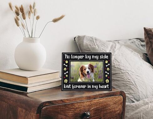 PETCEE الكلب التذكاري إطار الصورة الحيوانات الأليفة الهدايا التذكارية إلى الأبد في قلبي هدية الفجيعة الكلب عقد 4x6 صور في 6x8 إطار من الجلد فقدان تعاطف الكلب هدية الكلب الهدايا التذكارية لفقدان كلب أليف in Kuwait