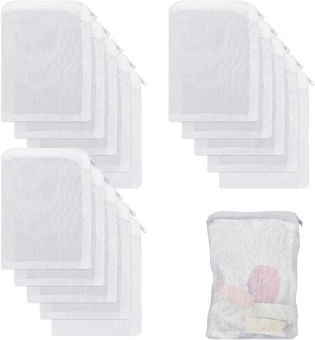 15 Pcs Fish Tank Filter Media Bags 8x6 Inch Aquarium Filter Material Fine Net with Zipper White Reusable Aquarium Mesh Filter Media Bags for Activated Carbon Ceramic Rings Bio Filter Balls in Saudi Arabia