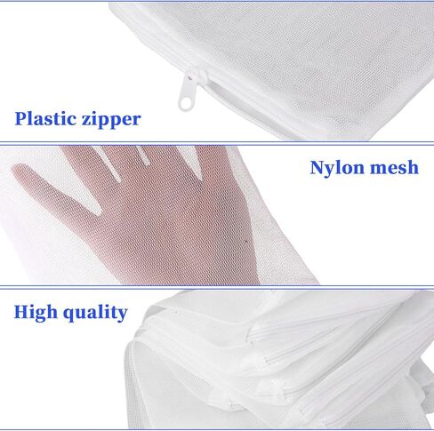 15 Pcs Fish Tank Filter Media Bags 8x6 Inch Aquarium Filter Material Fine Net with Zipper White Reusable Aquarium Mesh Filter Media Bags for Activated Carbon Ceramic Rings Bio Filter Balls in Saudi Arabia