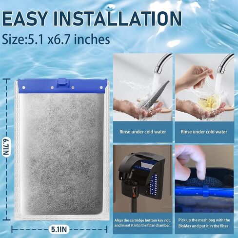 خراطيش فلتر خزان الأسماك المجمعة لمرشح Tetra Whisper Bio-Bag و6 BioMax، خراطيش فلتر بديلة كبيرة لمرشح Tetra Whisper وReptoFilter مع المزيد من الكربون المنشط (IKB) in Saudi Arabia