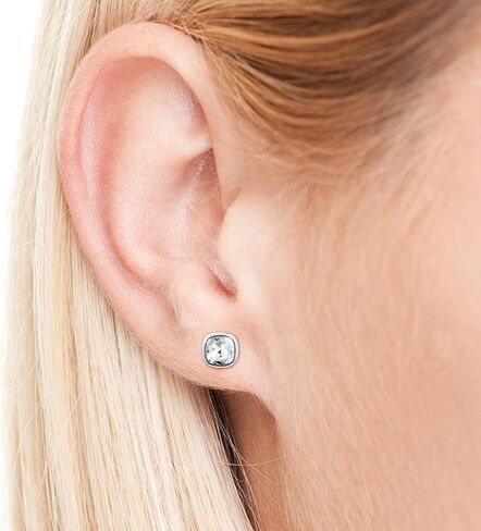 Cubic Zirconia Earrings Studs Earrings 925 Sterling Silver Earrings for Women Hypoallergenic Earrings Silver Diamond Earrings for Women in Saudi Arabia