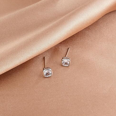 Cubic Zirconia Earrings Studs Earrings 925 Sterling Silver Earrings for Women Hypoallergenic Earrings Silver Diamond Earrings for Women in Saudi Arabia