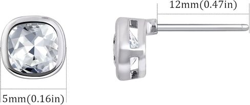 Cubic Zirconia Earrings Studs Earrings 925 Sterling Silver Earrings for Women Hypoallergenic Earrings Silver Diamond Earrings for Women in Saudi Arabia