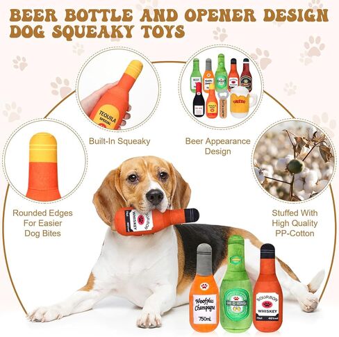 9 قطع زجاجة مياه بيرة، ألعاب للكلاب تصدر أصواتًا كبيرة، ألعاب للكلاب تصدر أصواتًا كبيرة الحجم، تصميم فتاحة البيرة، ألعاب للكلاب، ألعاب تفاعلية مضحكة للكلاب مع أصوات صرير للكلاب الصغيرة والمتوسطة in Kuwait