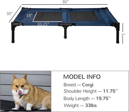 PawHut 36" x 30" Elevated Cooling Summer Dog Cot Pet Bed With Mesh Ventilation - Red in Kuwait